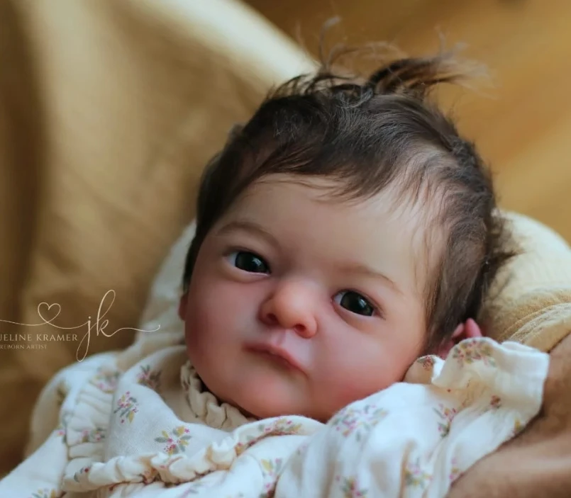 

NPK 19''Handmade High Quality Unfinished Unpaited DIY Doll Parts Reborn Vera with Cloth Body Random Eyes