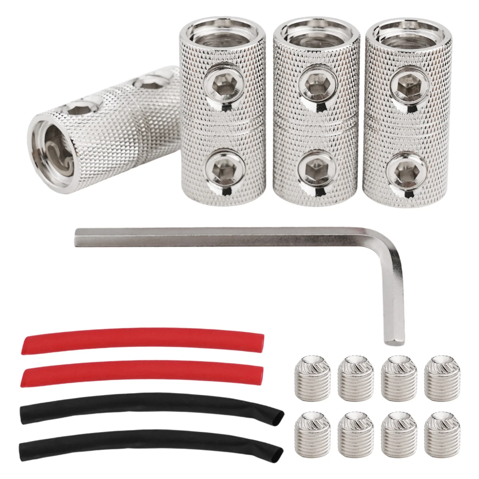 4PCS Gauge Wire Splices Connectors 0 Gauge Battery Cable Coupler Audio Nickel Plated Brass Home Improvement Heating