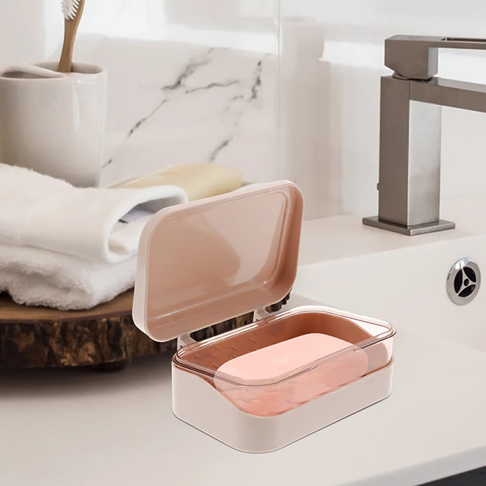 

3 Pcs Soap Holder Container for Bathroom Travel Case Storage Shelf with Drain Abs Dish