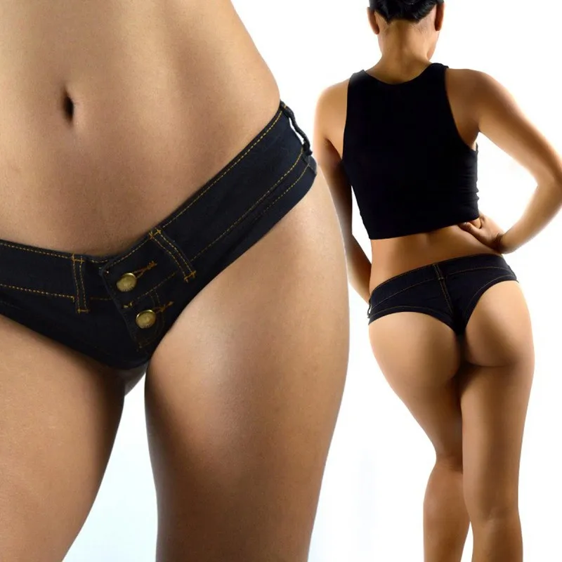 Women Beach Denim Thong Shorts Young Girls Sexy Nightclub Mini Short Jeans Ladies Disco Pole Dance Hotpants Micro Mini Shorts