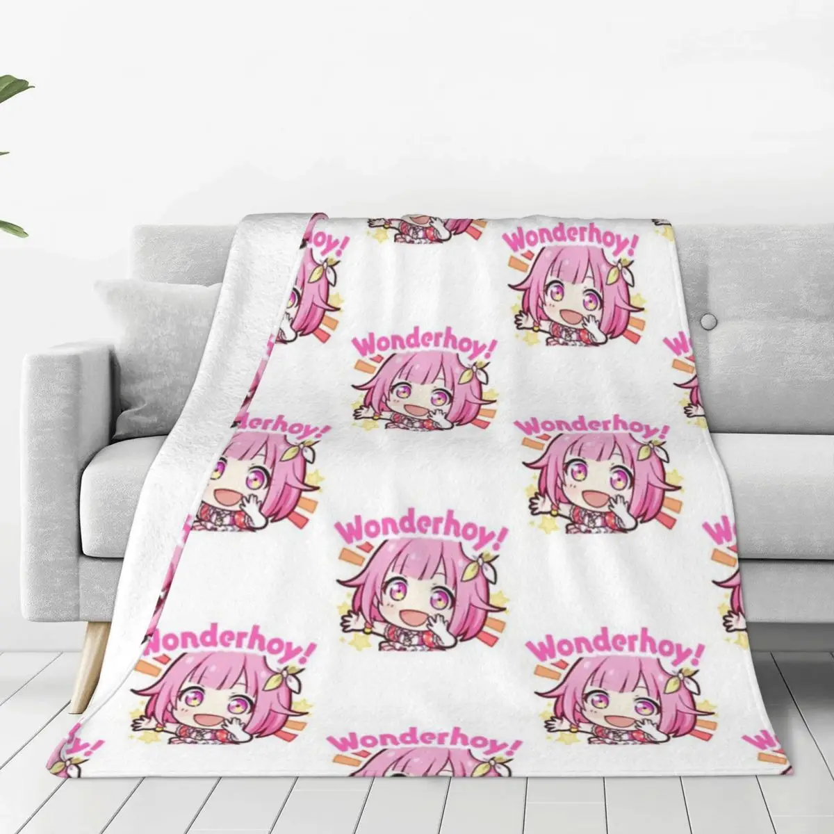 Project Sekai Anime Emu Otori Wonderhoy Stamp Blanket Bedspread On The Bed Travel Bedspread Ins Wind