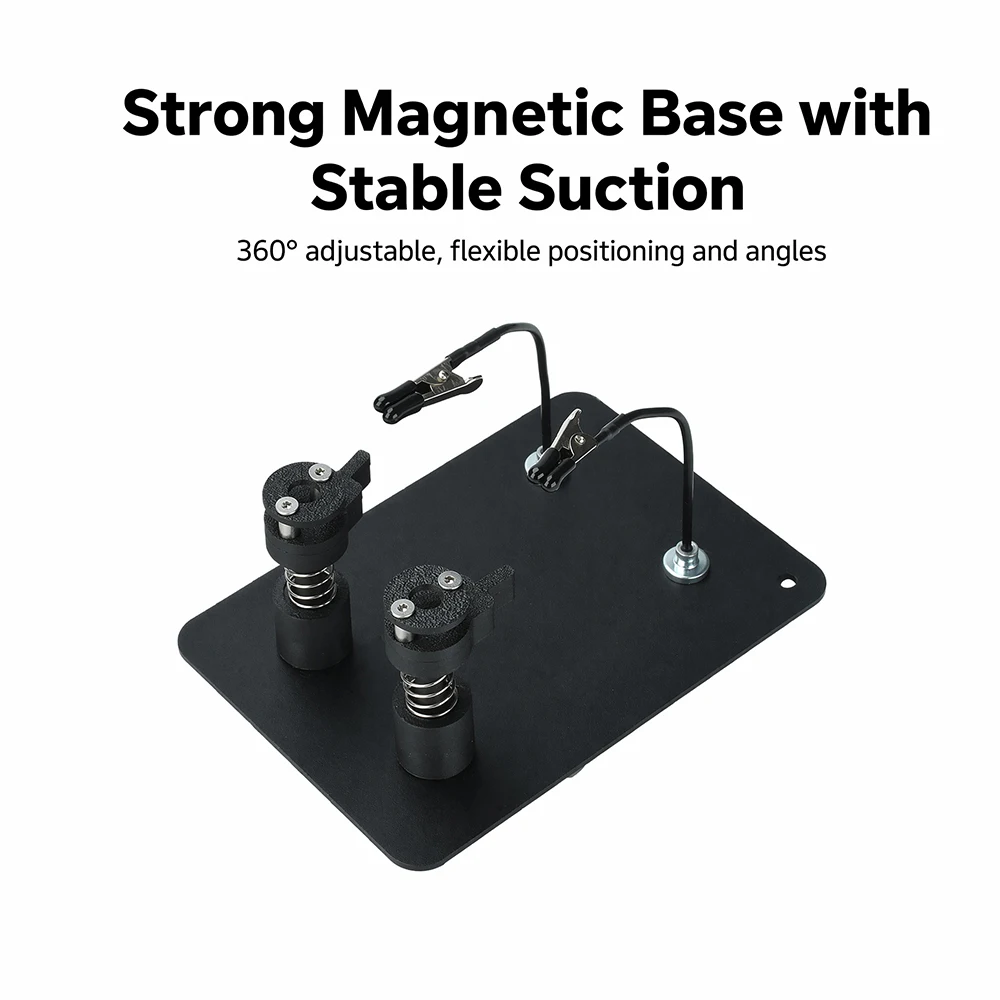 Soldering Aid Tool 6mm Adjustable Opening 360° Adjustable PCB Holder Features A Strong Magnetic PCB Clamp