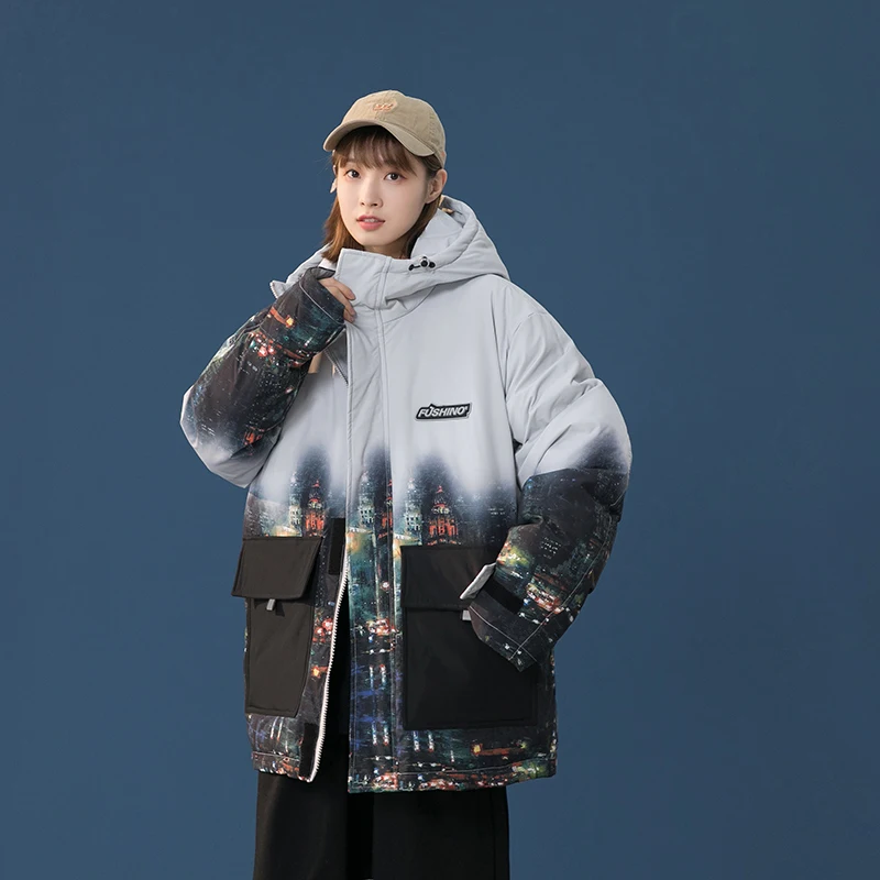 

ex Student down Jaet Couple Trendy Winter New Arrival Polyester Fiber Coated Fabric Non-iron Treaent Outdoor Sport