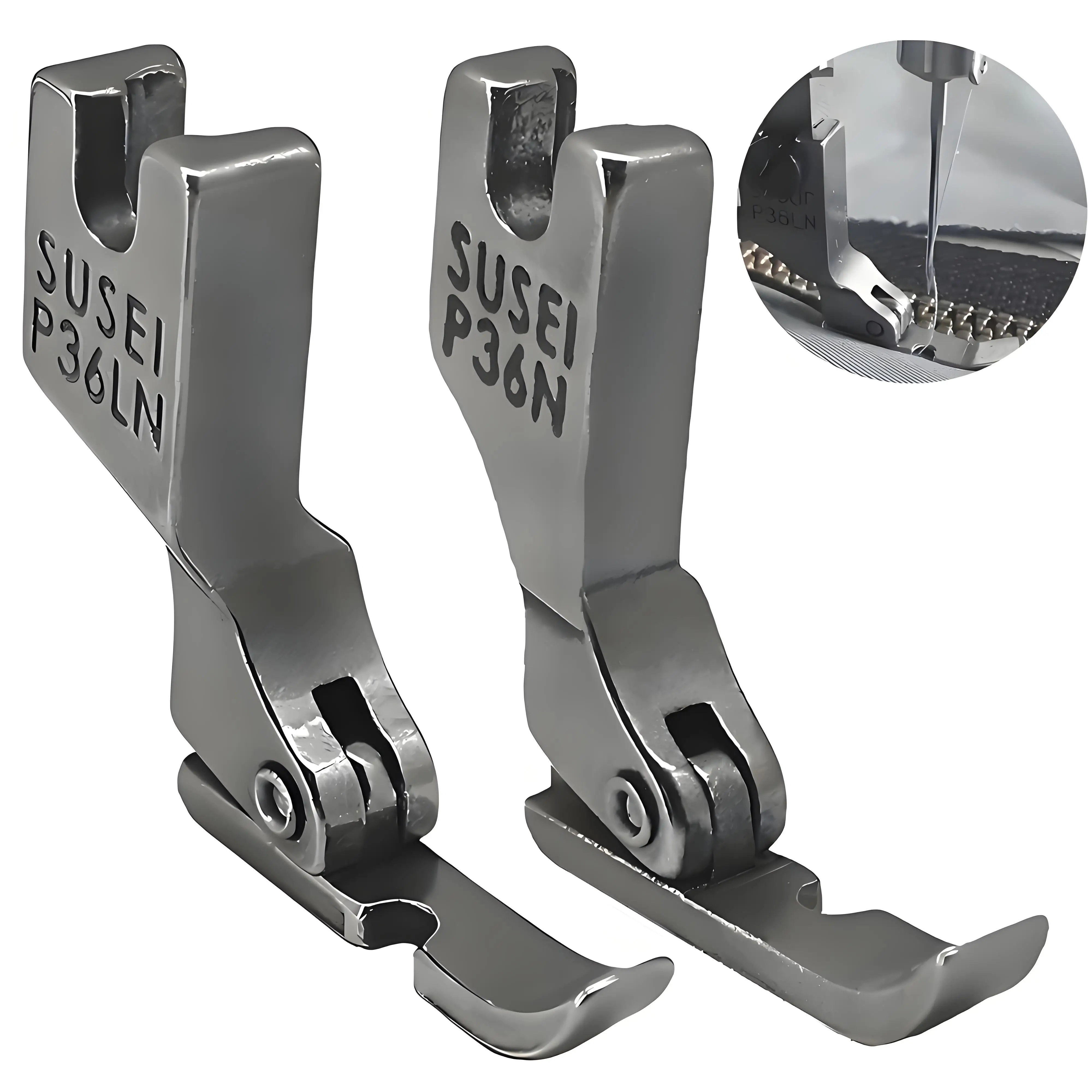 Conjunto de calcador com zíper de 2 peças # P36LN + P36N para acessórios de máquina de costura industrial Singer Brother Juki Lockstitch
