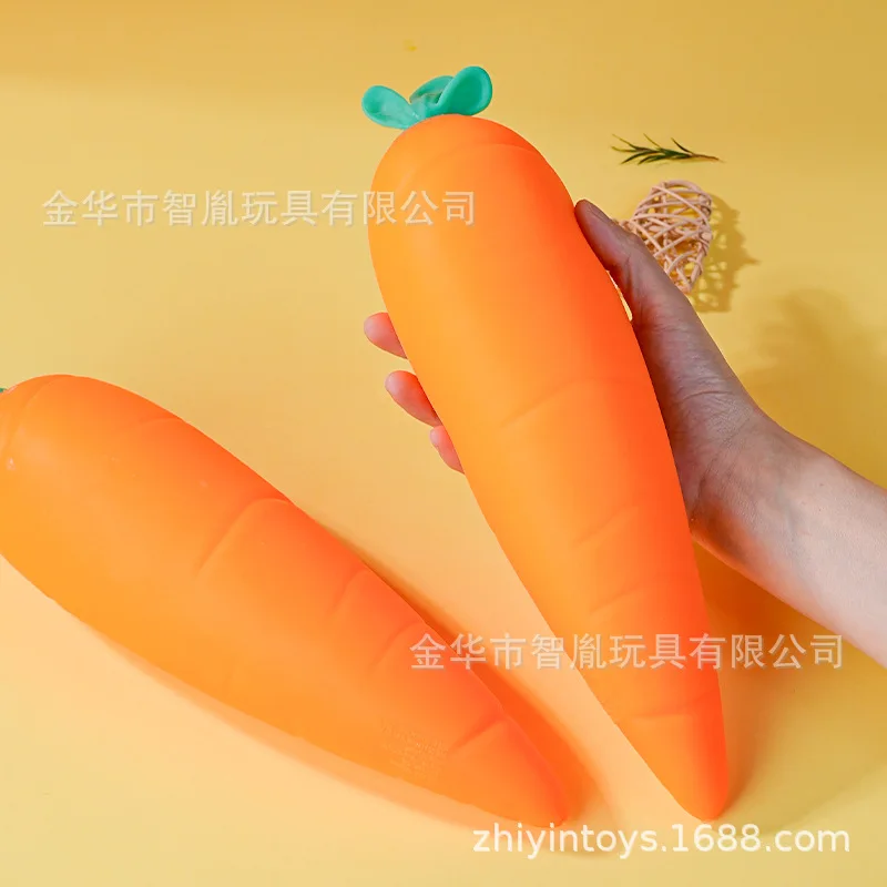 Realistic Giant Carrot Squishy Toy, Imitation Fruit Squishy Stress-Relief Soft Gel Plaything