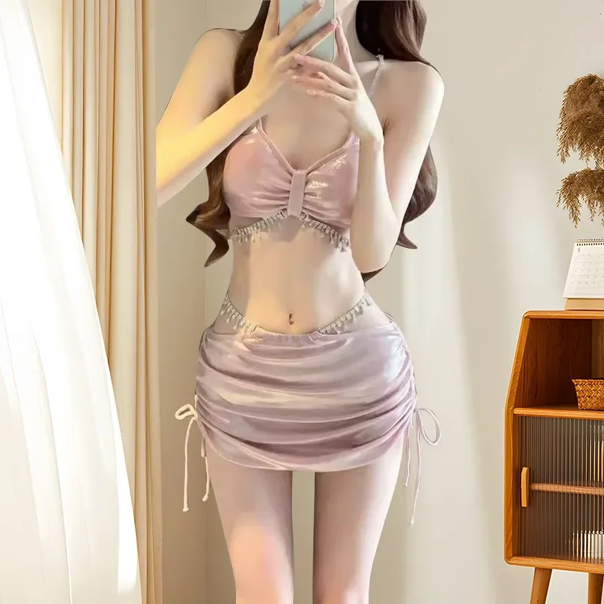 

Сексуальный комплект бикини из трех предметов, женский купальник для отпуска, чувственный, чистое желание, новая горячая распродажа сезона, модный сплит-дизайн f