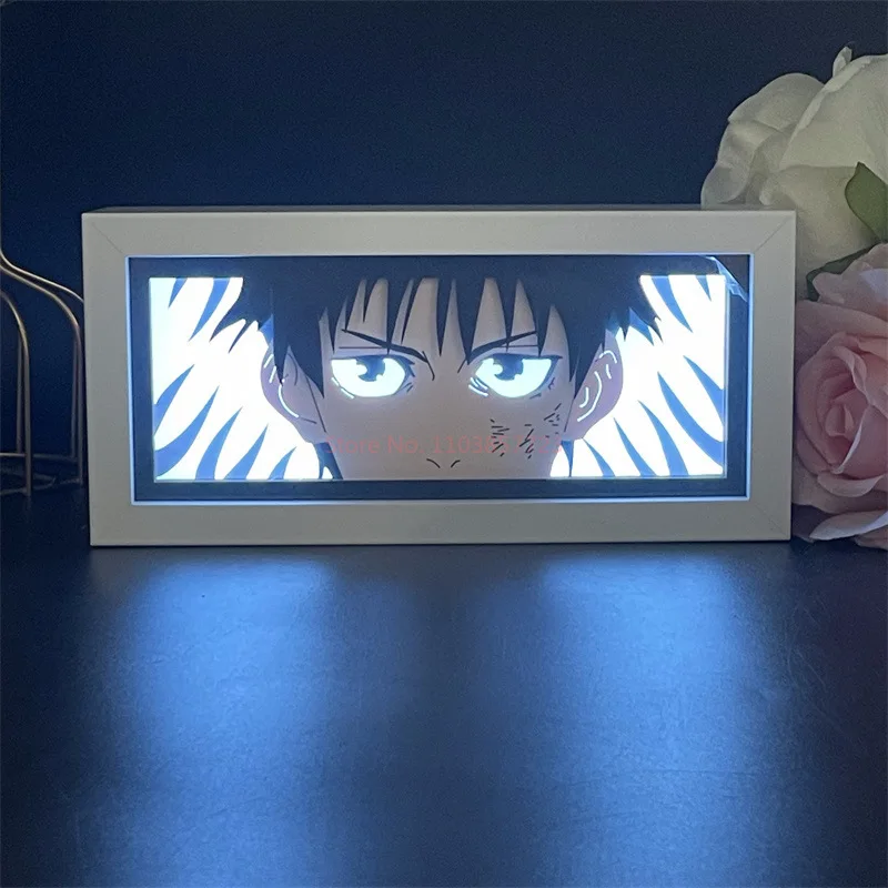 Paper Cut Shadow Box Jujutsu Kaisen Sukuna Led Light For Bedroom Desk Decor Manga Birthday Gift Table Lamps Satoru Gojo Lightbox