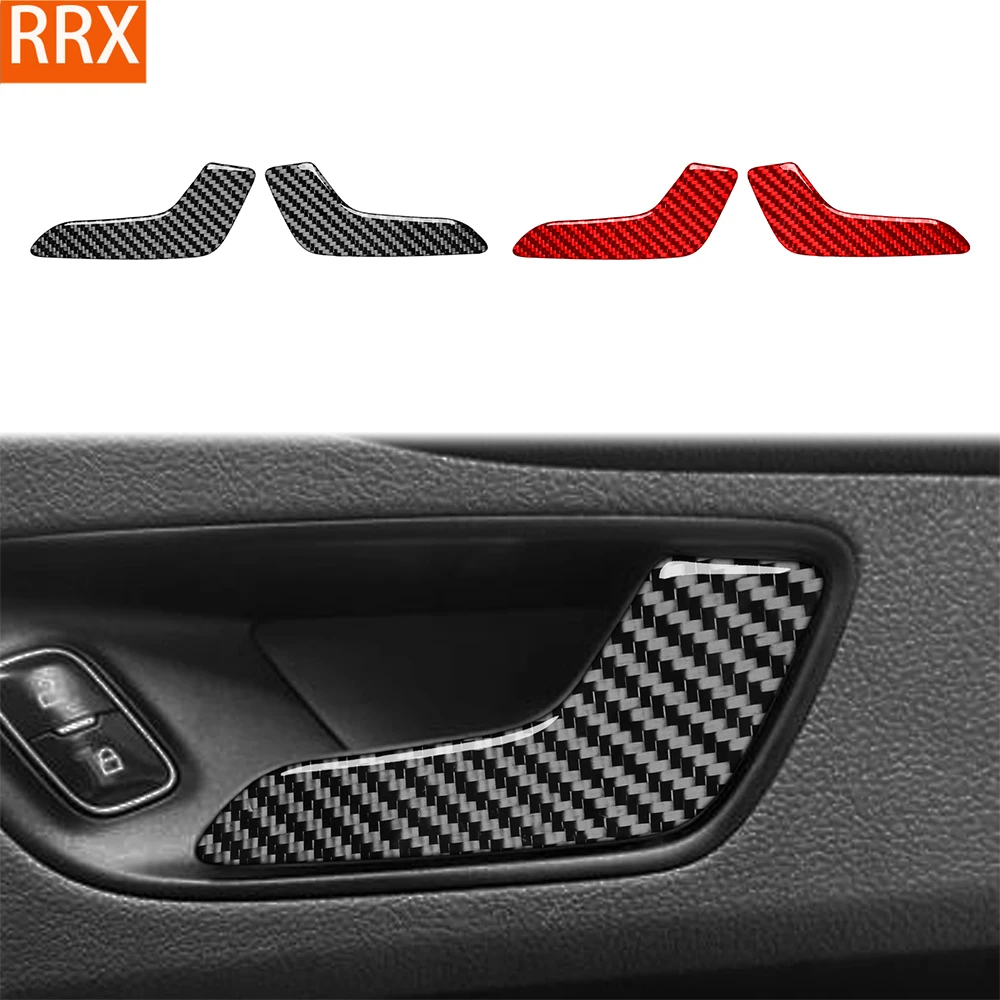 For Ford Transit 350 2024-2025 Real Carbon Fiber Stickers Door Switch Handle Panel Cover Car Accessories Interior decorative