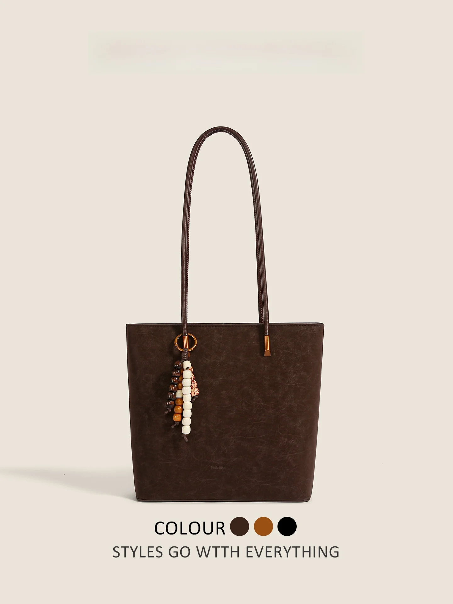 Chaika Kilter Retro Unisex Large Capacity Tote Bag Underarm Women's Bag Fashionable All-Match Handbag for Daily Use Autumn 2026