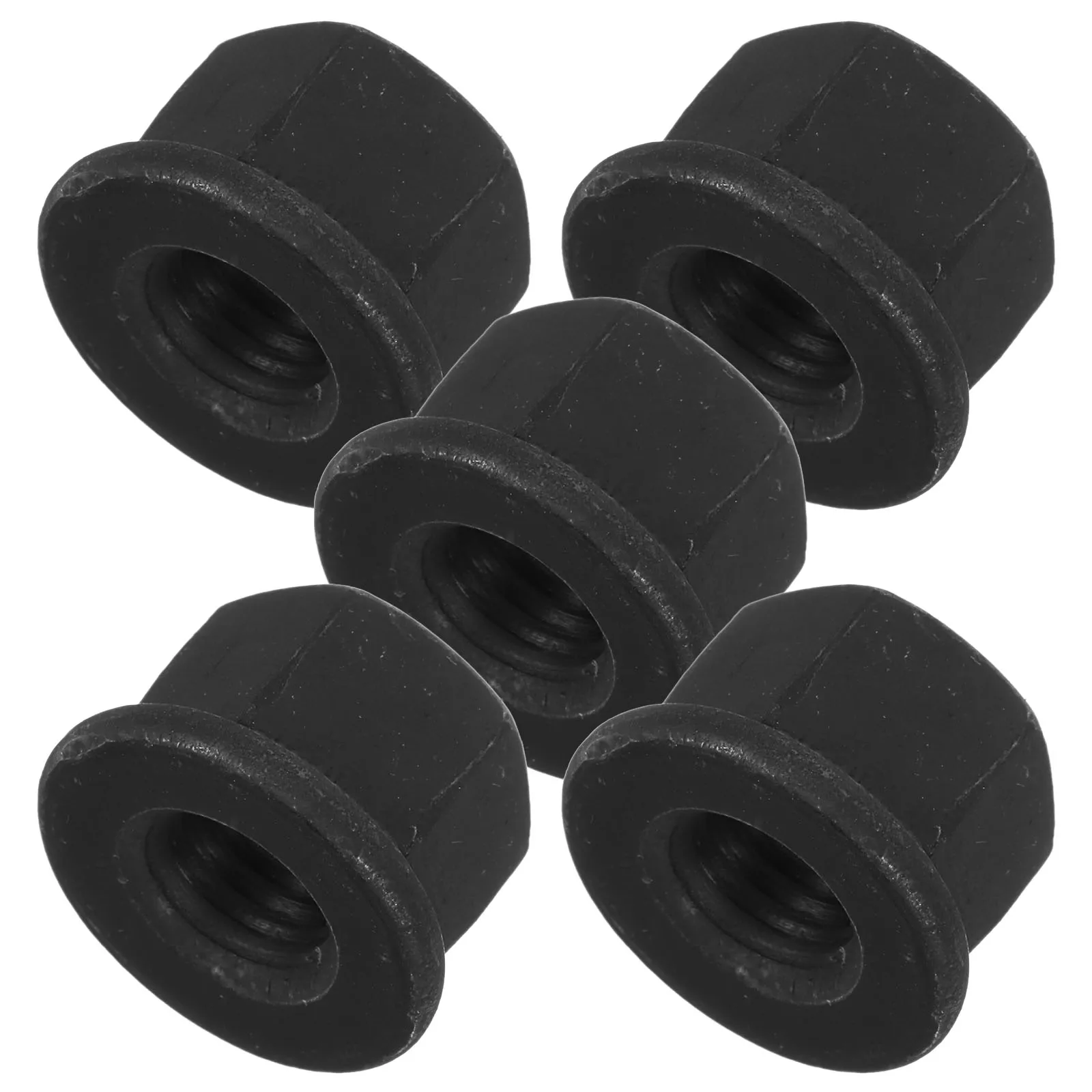 

5pcs Flange Nuts M10 Carbon Steel Hardware Enhanced Fastening Increased Tightening Six Angle Thickened