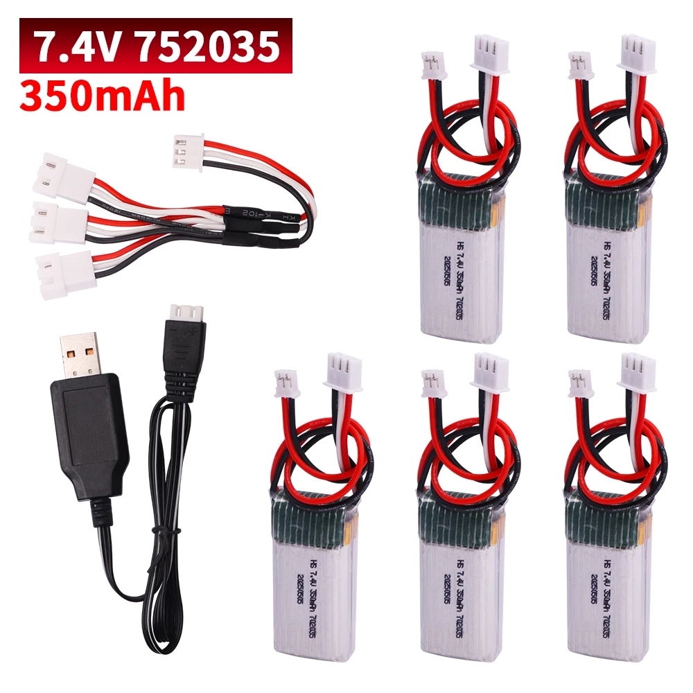 7.4V Lipo Battery For RC Climbing Remote Control Car Toys Spare Parts 2S 7.4V 350mah Lipo Battery with PH.20 Plug