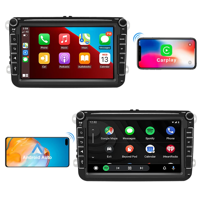 Android13 Car Radio GPS For VW Volkswagen Skoda Octavia Golf 5 6 Touran Passat B6 Polo Jetta 2Din Multimedia Player Wifi 8 Inch