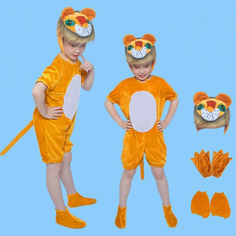 

Lion Dance Costumes For Kids Cute Animal Cosplay Jumpsuit Halloween Party Clothing Kindergarten School Performance