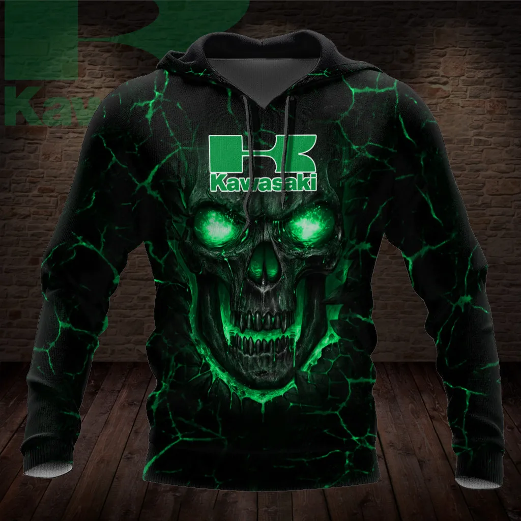 Kawasaki Sweatshirt Unisex Oversized Hoodie  Mens Clothing Street Motorcycle Uniform Racing Suit High-quality Extreme Sports 7XL