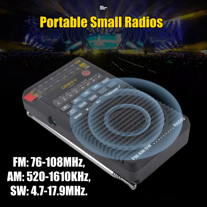 

Портативные компактные радиоприемники FM/AM/SW с питанием от батареек, превосходным приемом, чистым звуком и разъемом для наушников 3,5 мм, с таймером.