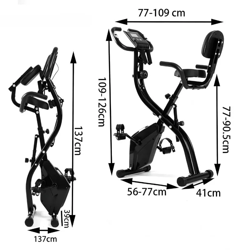 Stationary Exercise Bike Foldable Indoor Magnetic Cycling with Adjustable Resistance for Home Workout Aerobic Exercise