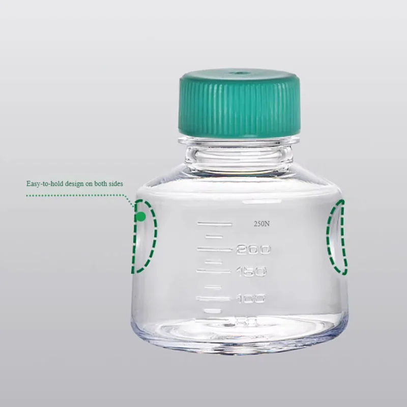Culture solution bottle with scale, laboratory plastic sample bottle, dispensing reagent bottle