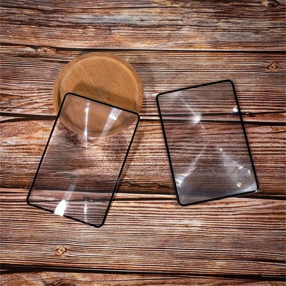 Portable Transparent PVC Magnifying Glass for Reading 18*12cm Large Sheet Magnifier Reading Aid Glass  3X Page Magnifying Let