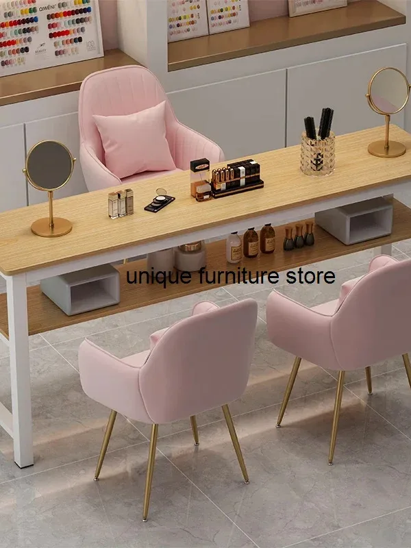 Manicure Makeup Wood Nail Tables Professional Modern Desk Simple Nail Tables Living Room Mesa Manicura Salon Furniture MR50NT