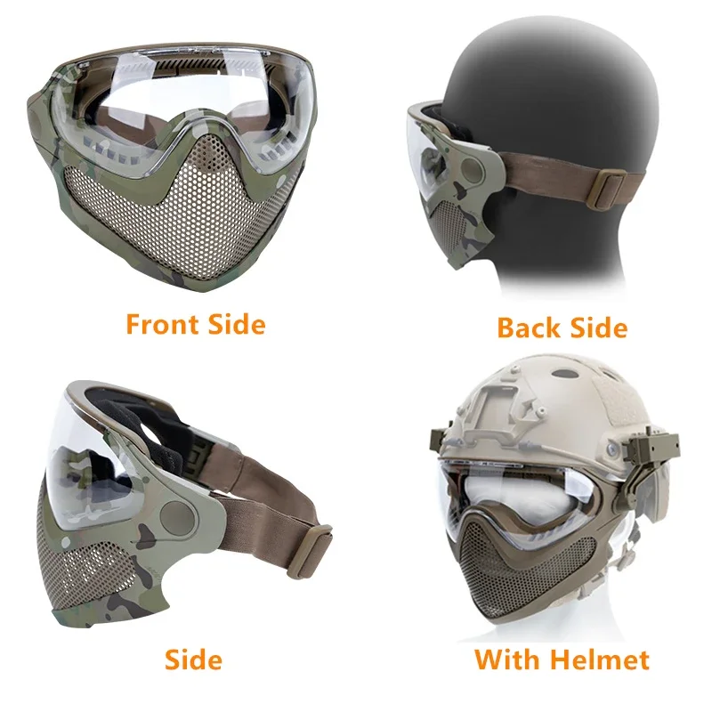 Mask Tracer Airsoft Mask Impact Resistant Matching FAST Helmet  Steel Mesh Eye Protection Goggles for Airsoft Paintball