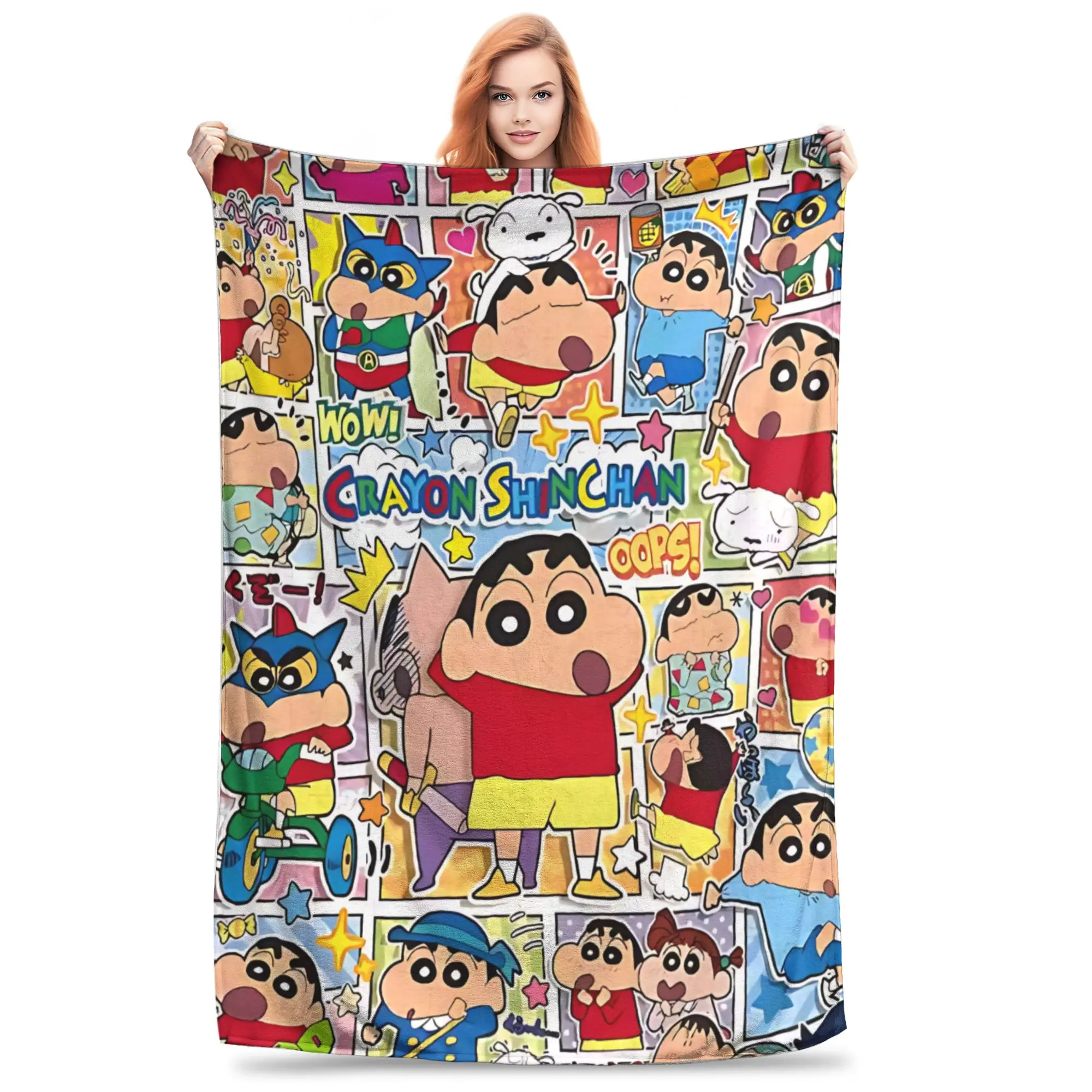 1PC Crayon Shin chans  home room decorations Winter Blankets for Adults Bedding Home Interior Sofa Knee