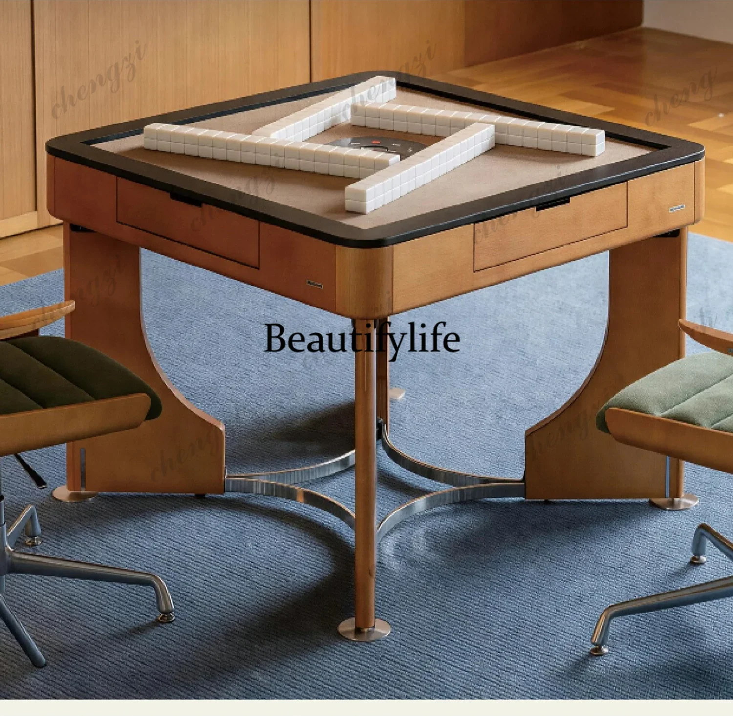 d178 MID-X Mahjong Machine, Home Furnishing | Retro Multifunctional Automatic Mahjong Table and Chair Set