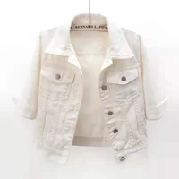 Femmes Denim veste printemps automne manteau court rose Jean vestes décontracté hauts violet jaune violet bleu hauts amples dame vêtements d'extérieur 4