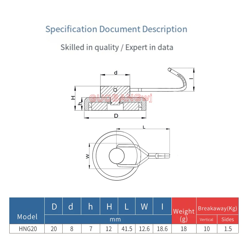20mm回転式磁気フック - 家庭、キッチン、ガレージのツール整理用の頑丈な粉体塗装ブラック/シルバーマグネットフック