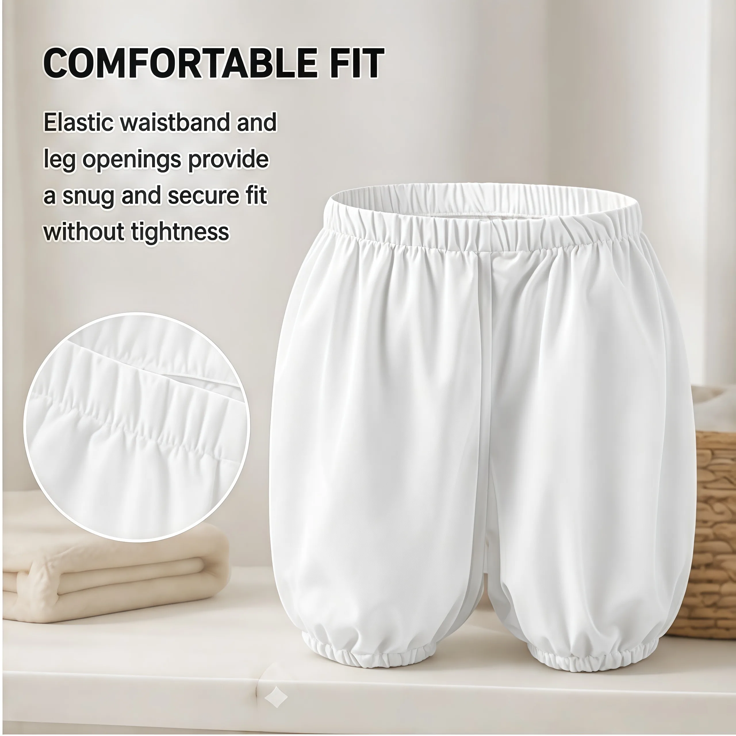 Weiche, wiederverwendbare Windelhose für Erwachsene, wasserdichte Inkontinenz-Shorts für Senioren, Frauen in der Menstruation und Schwangere. – Detail 4