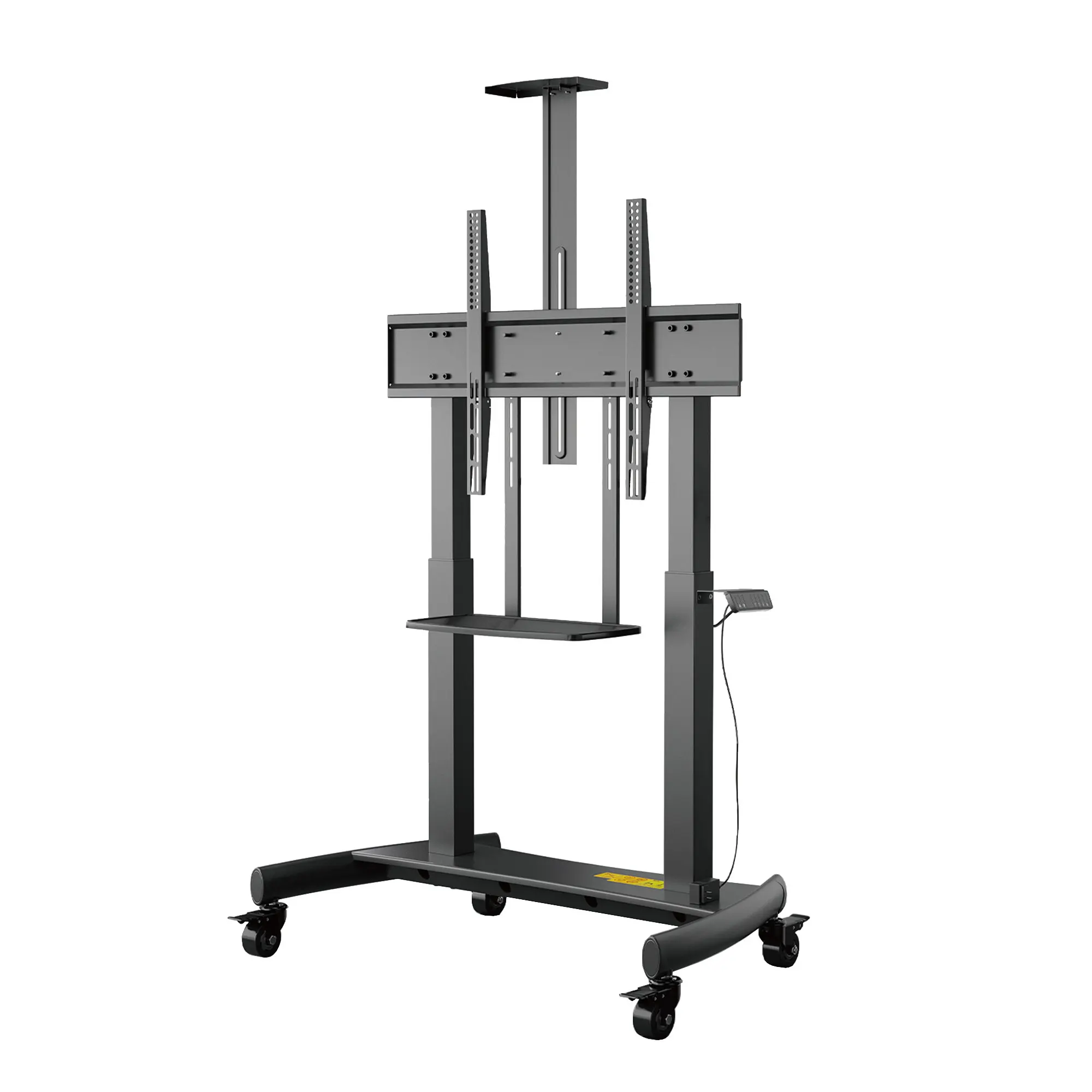 مخصص الحديثة محرك مزدوج تتحرك ارتفاع قابل للتعديل عربة التلفزيون قوس التصميم الكهربائي رفع التلفزيون قوس المحمولة