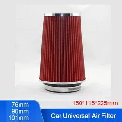 Universal 76/90/101mm Sports Air Filter High Performance Clamp-On Cold Air Intake Washable Car Professional Spare Parts