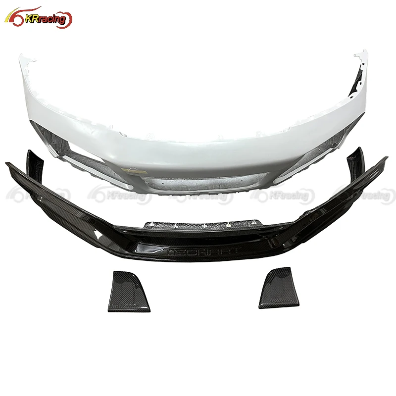 Techart Style Partial Dry Carbon Fiber Car Front Bumper For Porsche 992 Turbo S 2020-2023