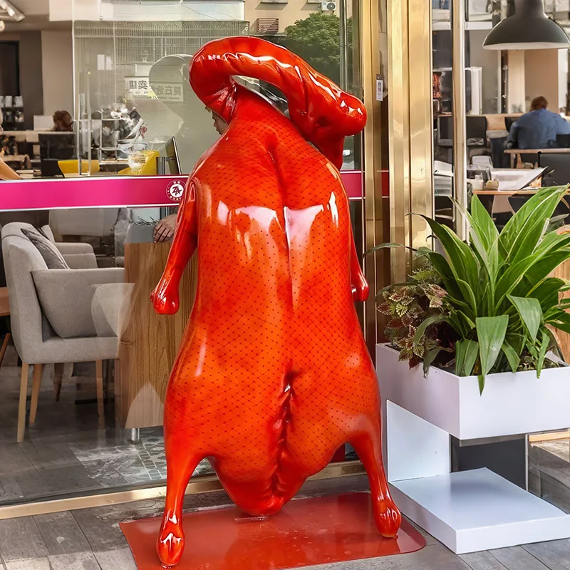 

Simulation of large-scale roast duck and roast goose sculpture, outdoor fiberglass reinforced plastic hotel and restaurant door
