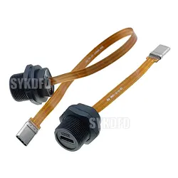1PCS Type-C Threaded Snap FPC Waterproof Plug IP67 IP68 Data Connector USB3.1 Male Female Plug Socket