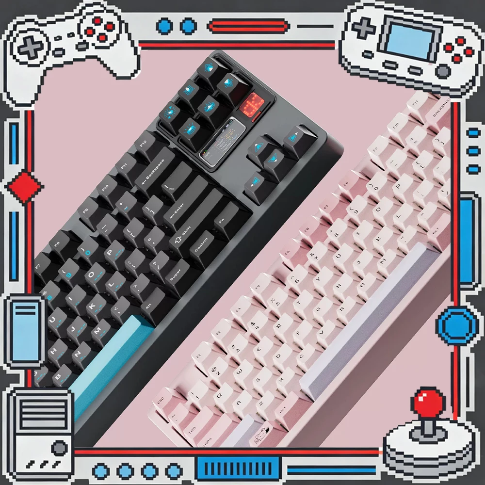 TickType QK65MK3 Gaming Keyboard Gasket Structure Multifunctional Interactive Color Screen Wireless Keyboard Adapting Bluetooth