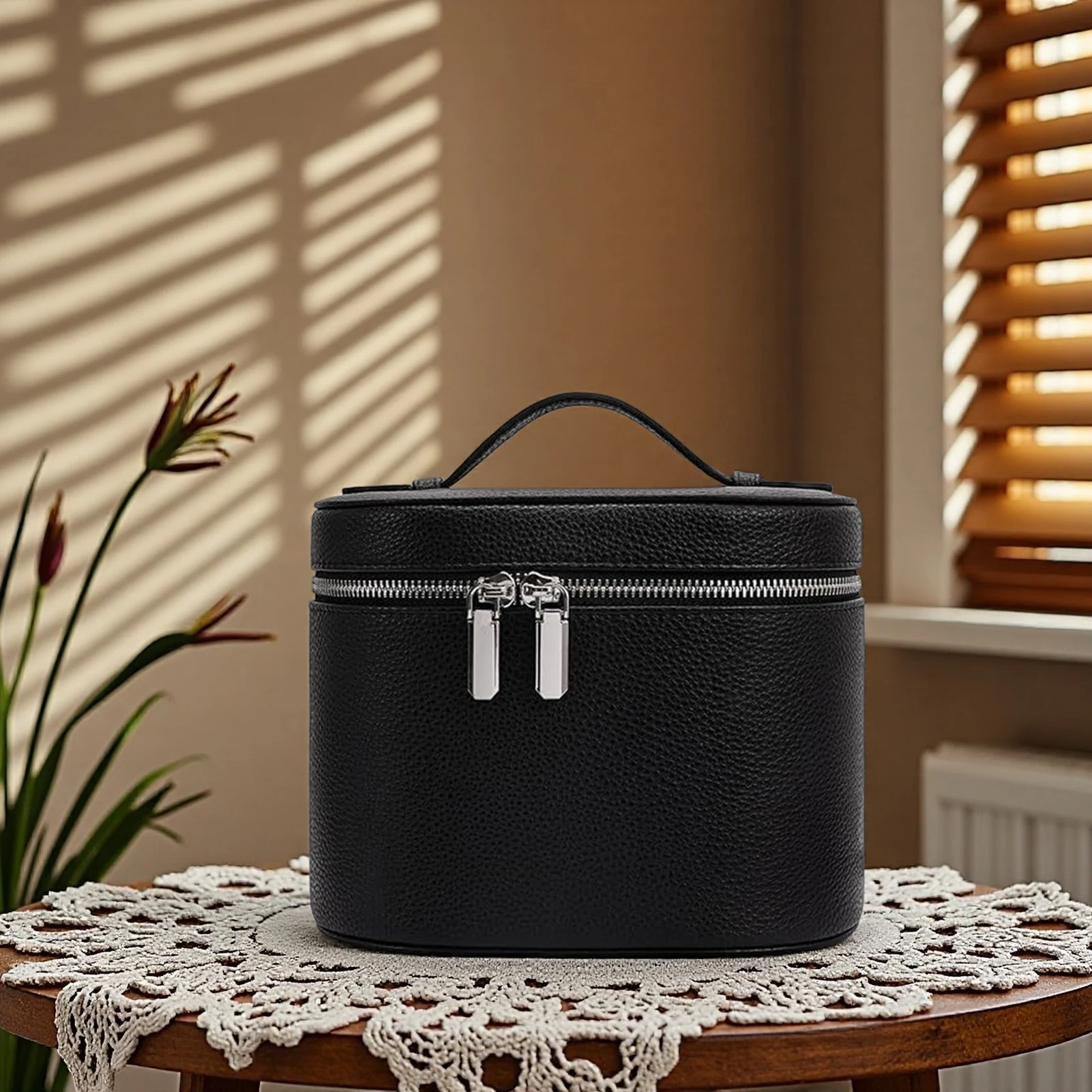 Tragbarer Kosmetiktaschen-Organizer, großes Fassungsvermögen, Reise-Make-up-Etui, Organizer zur Aufbewahrung von Lippenstift-Augenbrauenstift-Kosmetik