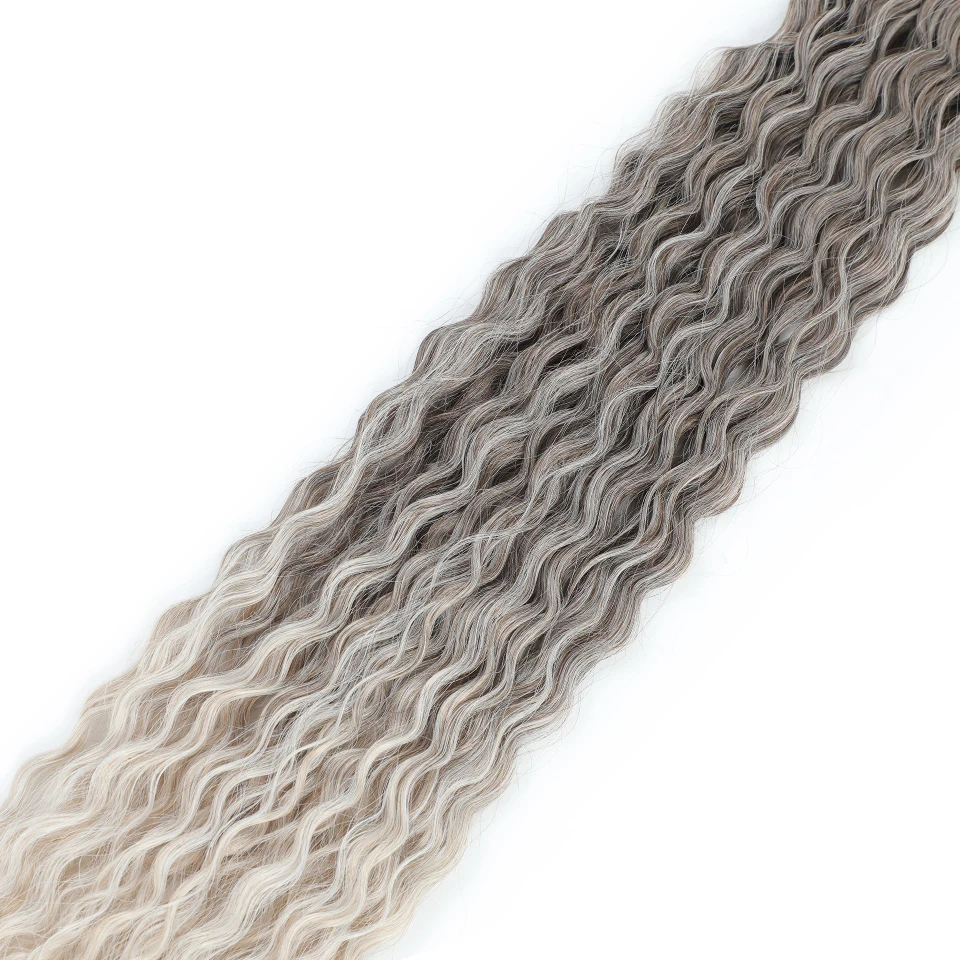 Ombre Brown Ariel Curl Плетение волос 22 30 дюймов Волна воды Твист Вязание крючком Волосы Синтетические вязанные крючком косы Розовые афро кудри