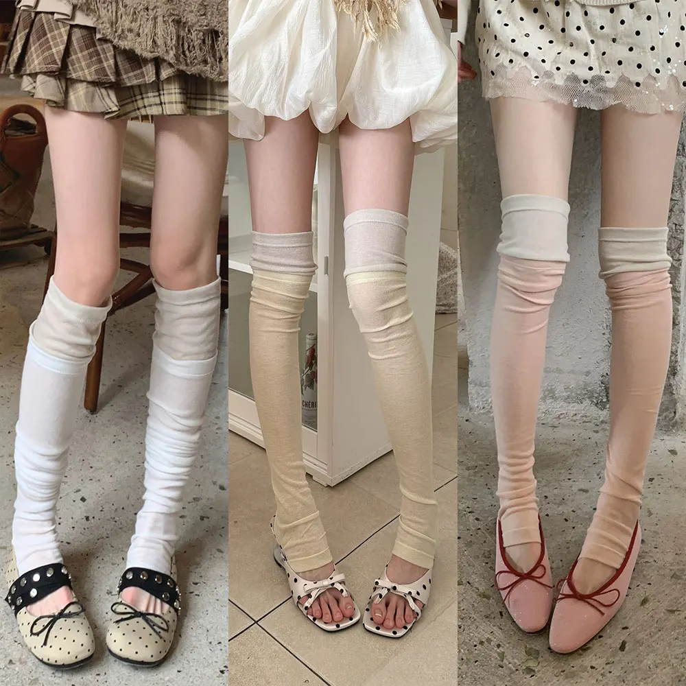 Ballett-Stil Spleißsocken, japanische Fußsocken, Overknee-Socken, dünne kniehohe Socken, Fußwärmer – Detail 16