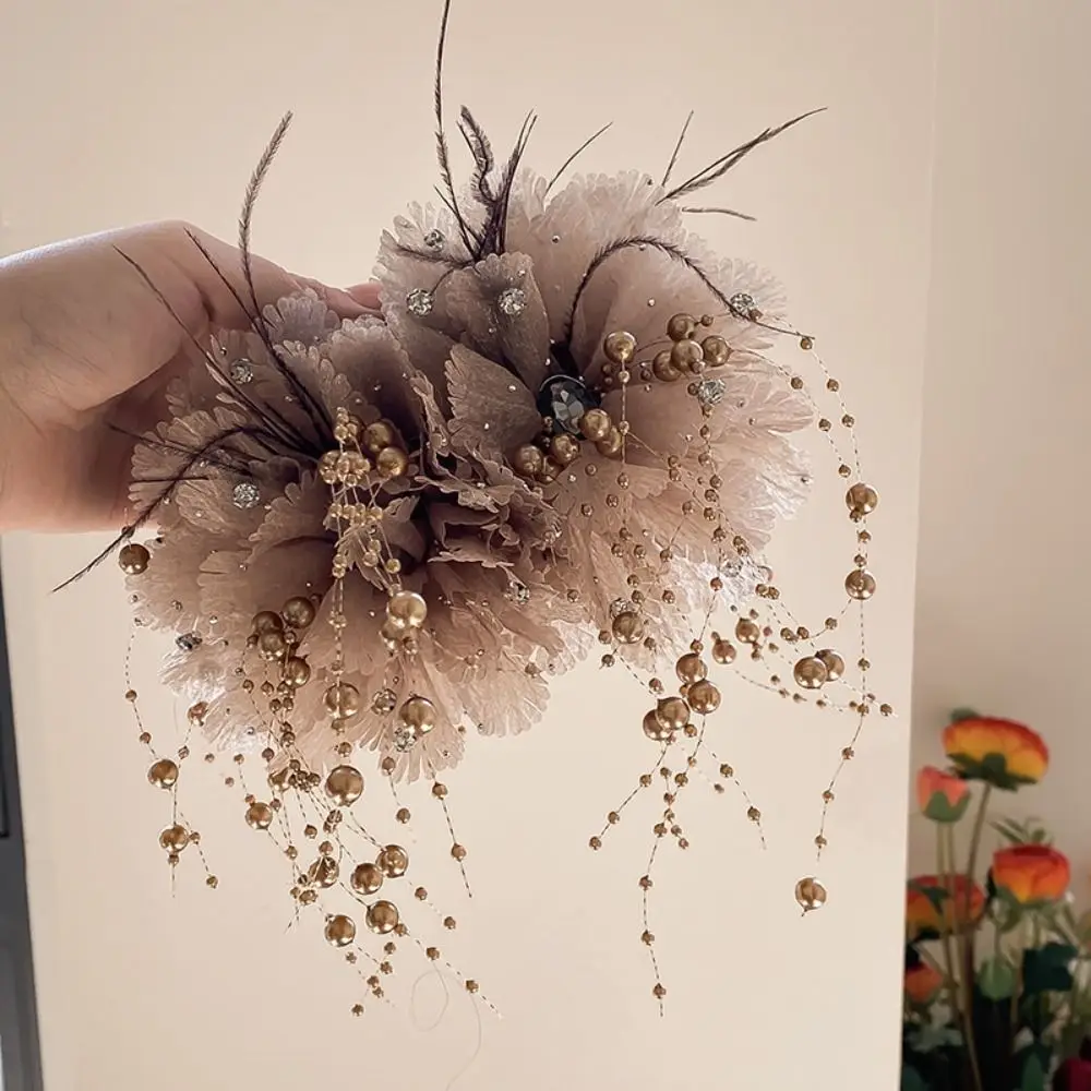 

Creativity Diamond Peony Flower Grasping Clip Large Hairpin Double Peony Tassel Hair Claw Tassel Hair Accessories