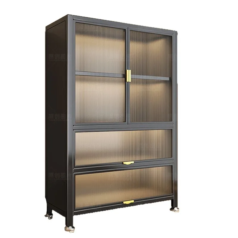 

Kitchen Cabinets, Microwave Oven Shelves, Floor-to-ceiling Multi-layer Storage , Integrated Household Tableware Against