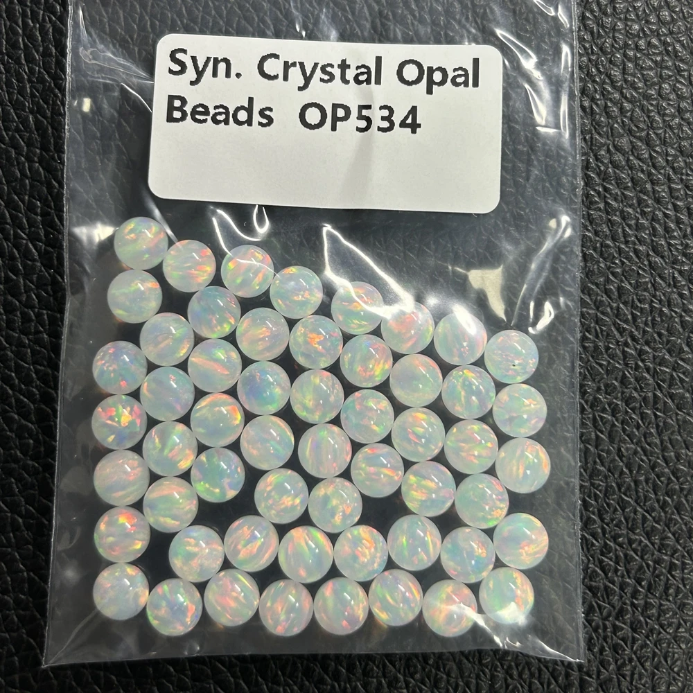 Meisidian OP534 Lab Created 3-10mm Transparent White Rainbow Opal Beads