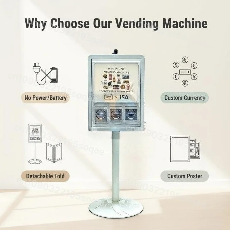 Self Service Tattoo Sticker Vending Equipment Coin Operated Card Dispensing Game Machine With Three Output Heads For Retail