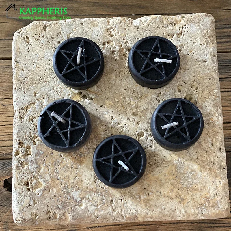 Pentagram Tealight Candle Beeswax Tealight Magic Spell Candles Pagan Symbol Wholesale Candles Distributions