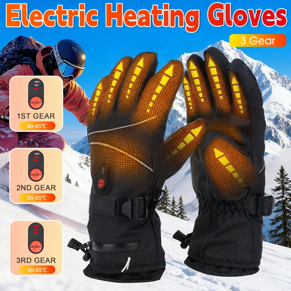 

Winter Electric Heated Gloves USB Rechargeable Self Heating Motorcycle Gloves Ski Climbing Hiking Touchscreen Thermal Gloves Wat
