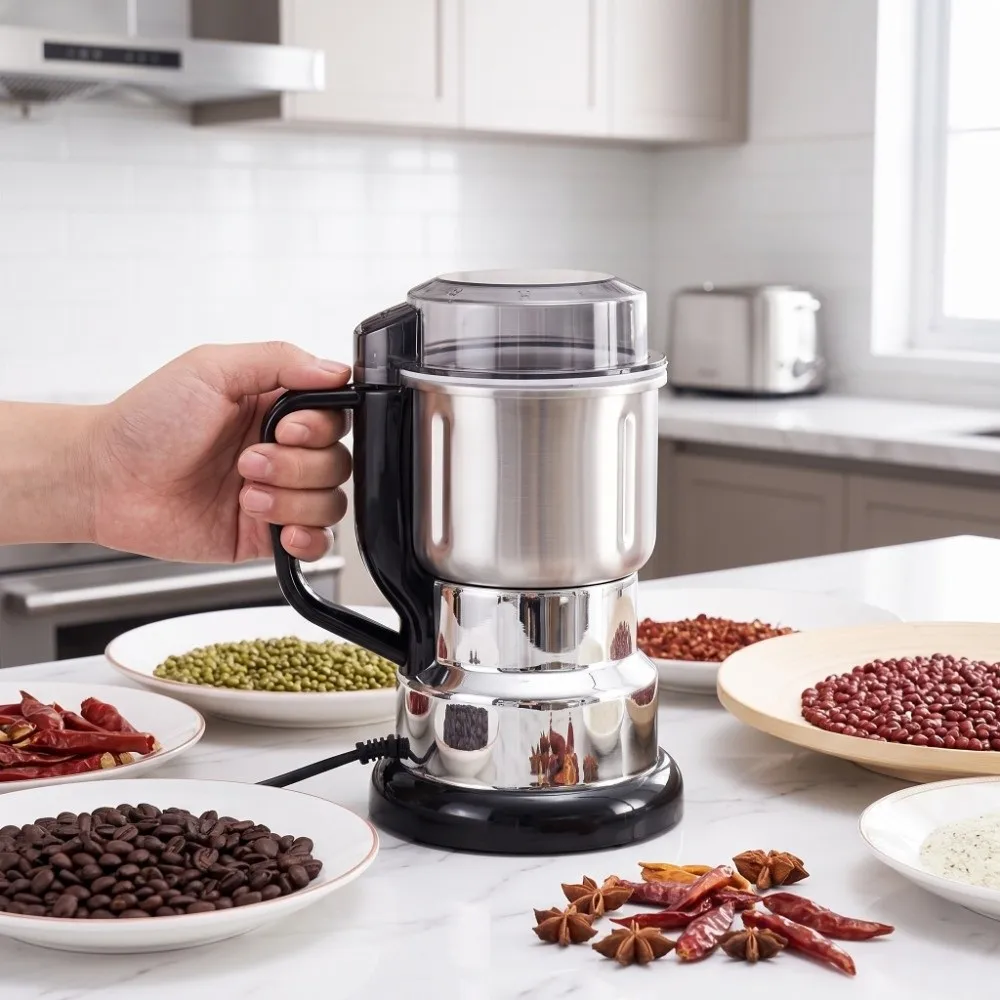 Stainless Steel Blades Electric Grinder Multi-functional Ultrafine Grain Mill Easy Clean Portable Spice Grinder Kitchen