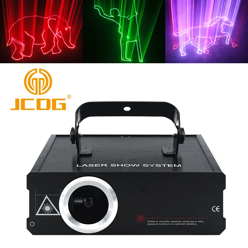 JCDG RGB Smart Animation Laser Projector Bluetooth-compatible APP Control DMX512 Scanner DJ Disco Party 500MW 1W Stage Lighting