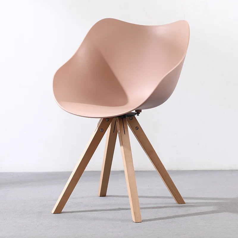 Nordic backrest solid wood Internet celebrity dining chair,  creative armrest home desk computer chair