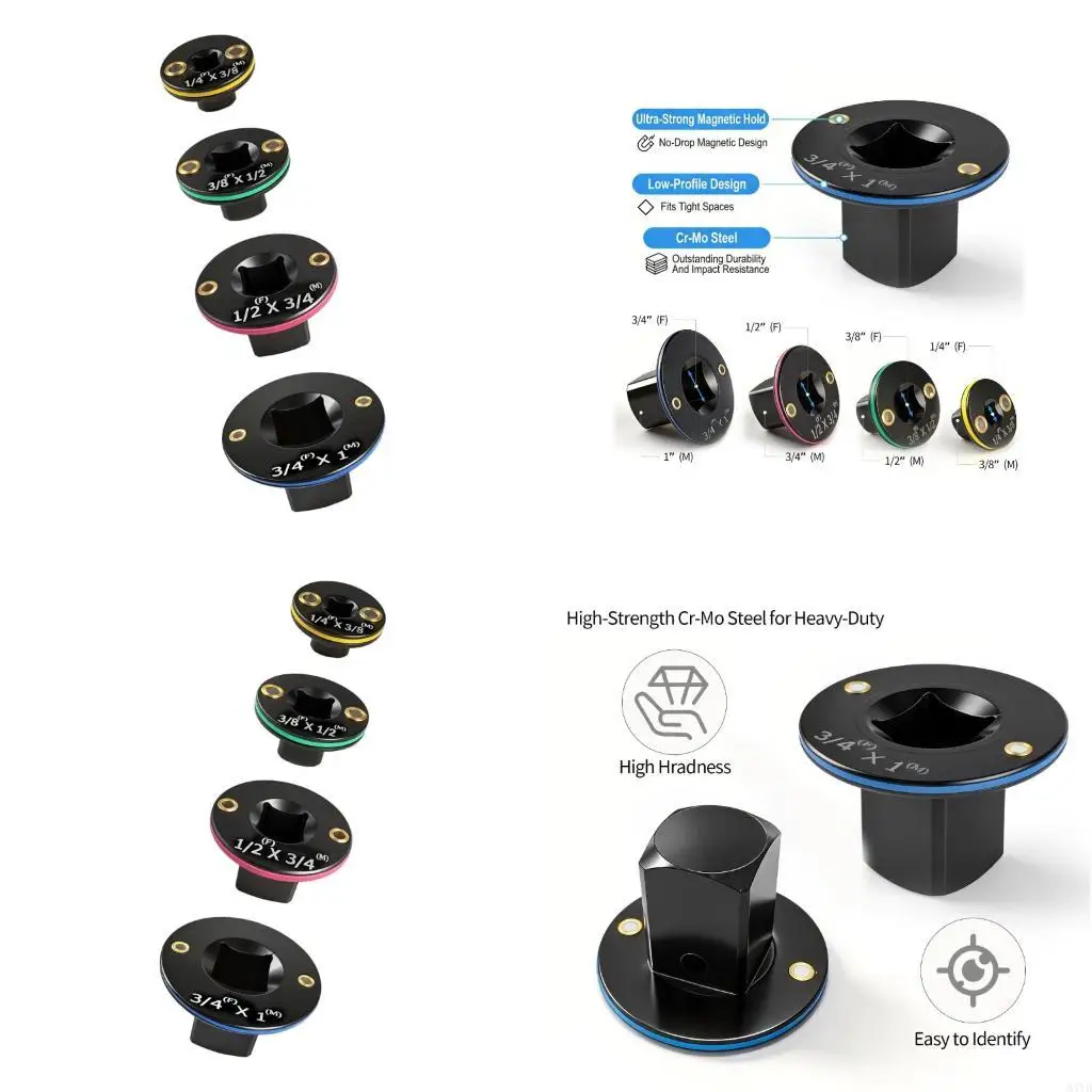 

Low Profile Impact Socket Adapters With Alloy Steel Construction For Smooth Drive Size Conversion Secure Use M4YD