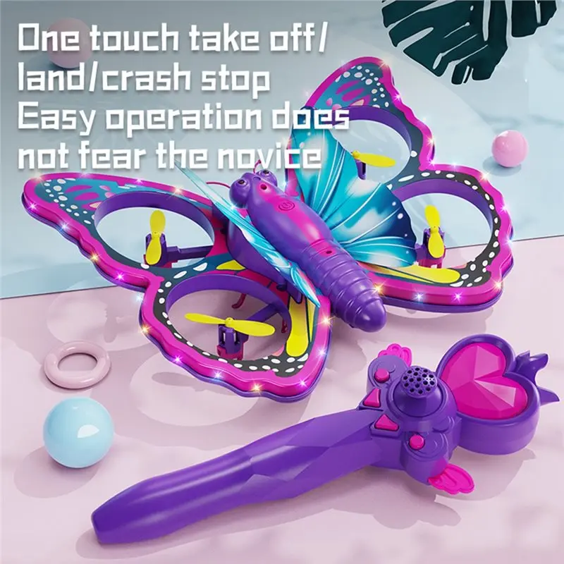 A63T-V40 Glitter Vlinder Afstandsbediening Quadcopter RC Vliegtuigen 2.4Ghz Mini Drone Zwaartekracht Sensing Cadeau Voor Kinderen