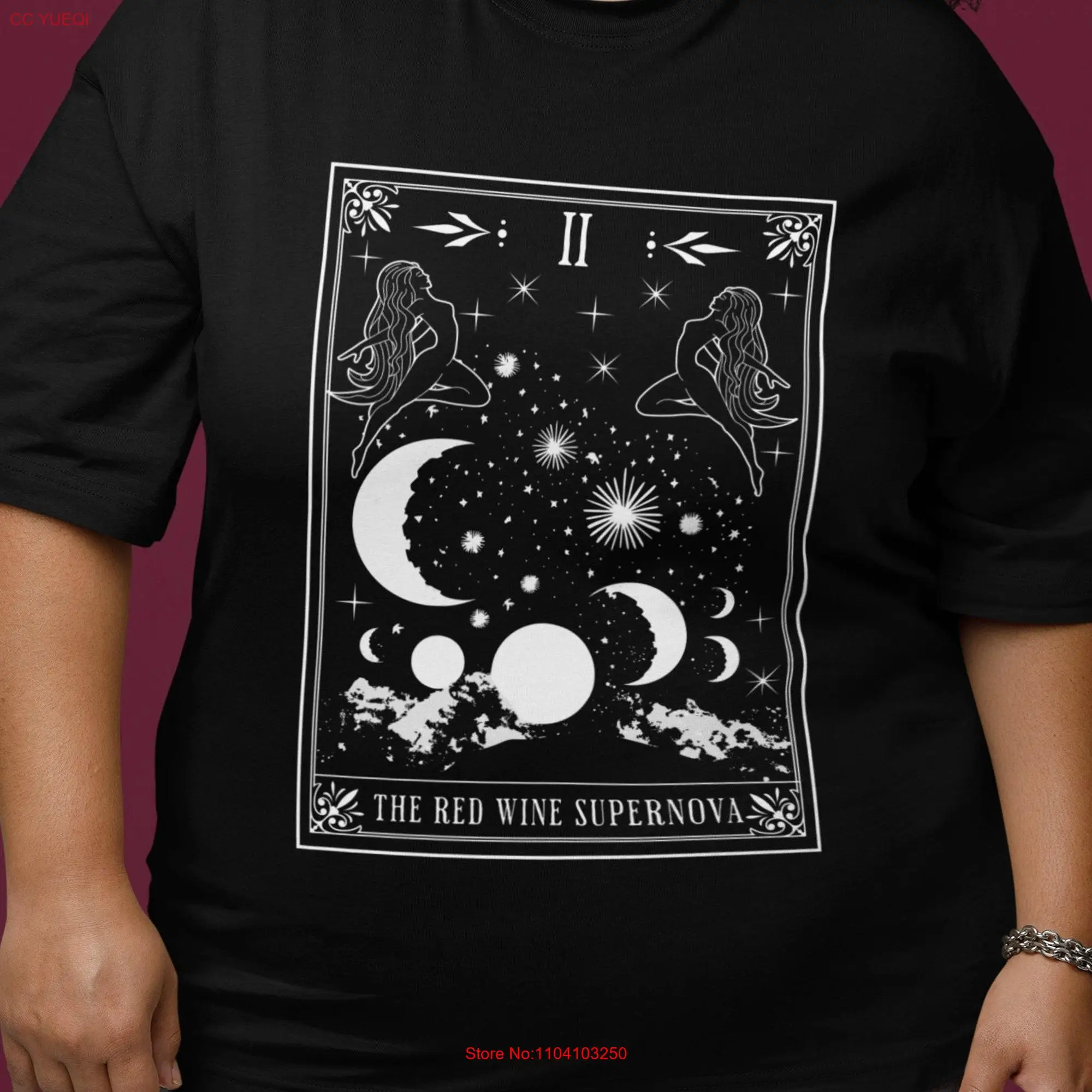 Chappell Roan Red Wine Supernova Tarot Card Design Black and White Comfort Colors Gender Neutral Garment Dyed T shirt